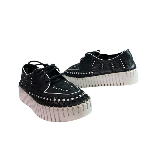 Anthropologie Silent D Brodies Sneaker Black Woven Leather $175 Size EU 40, US 9 - Picture 4 of 10